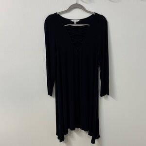 Black Cross-Neck Dress